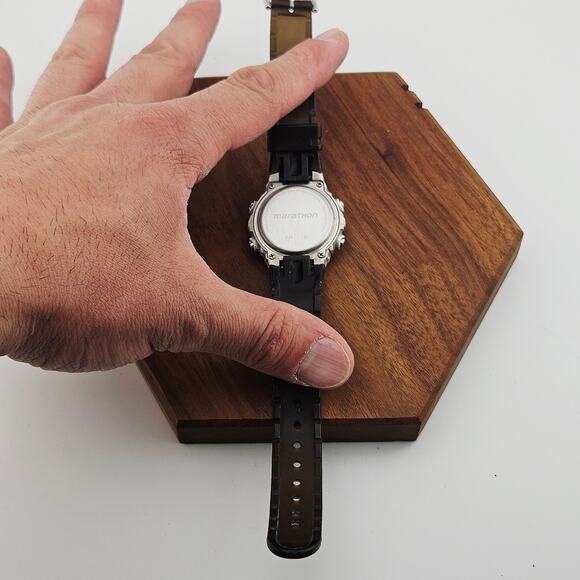 Marathon Unisex Sport Watch Digital Timer Stopwatch Silver Black Running Workout - Picture 5 of 6